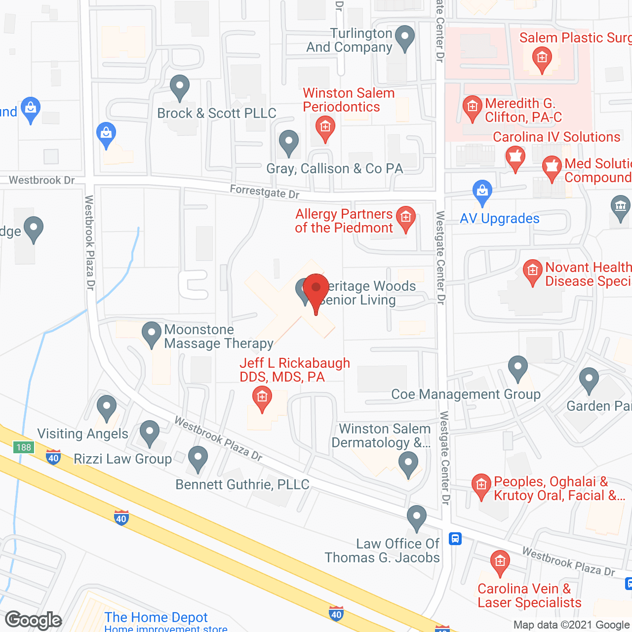 Map of the neighborhood around Heritage Woods