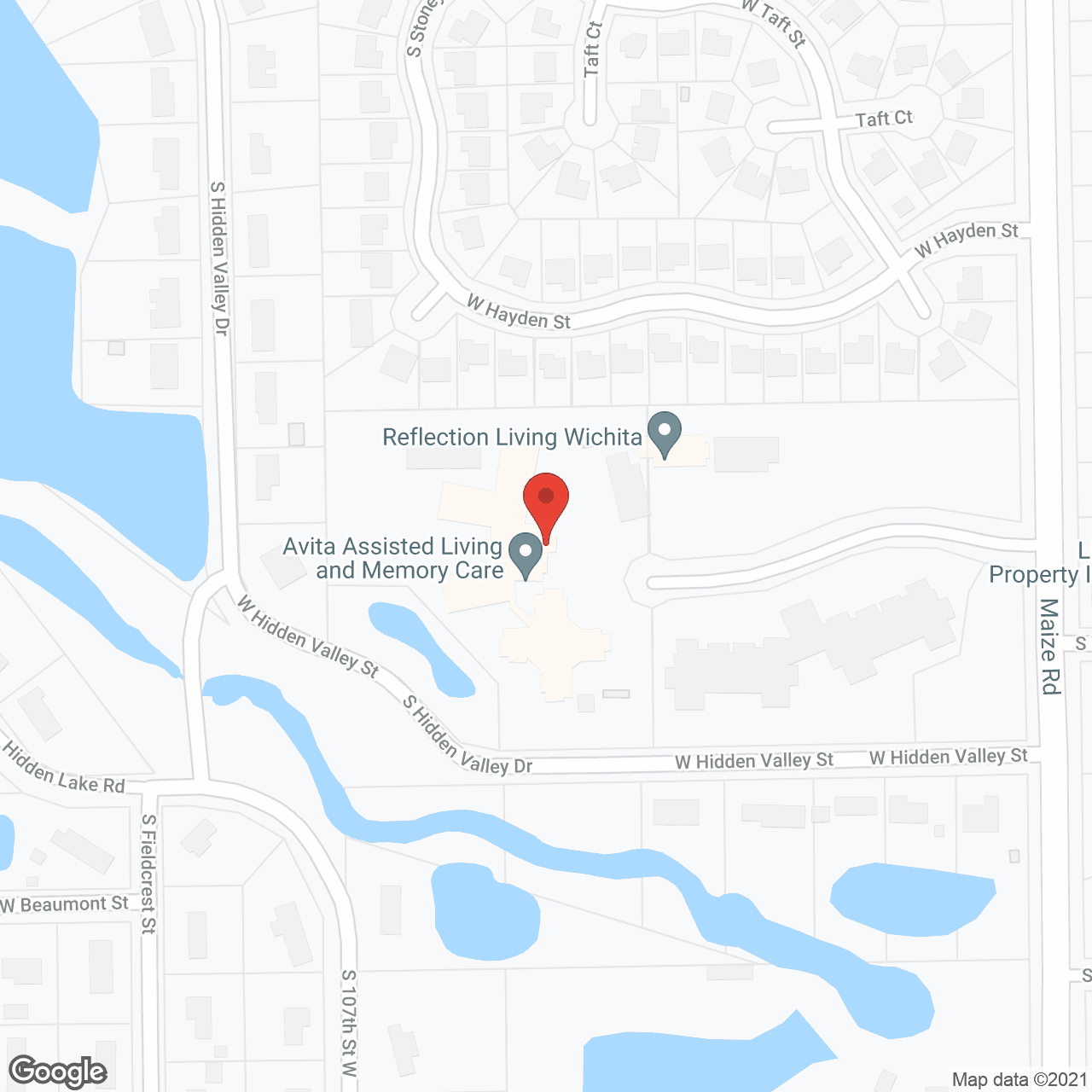 Map of the neighborhood around Avita Senior Living at Rolling Hills