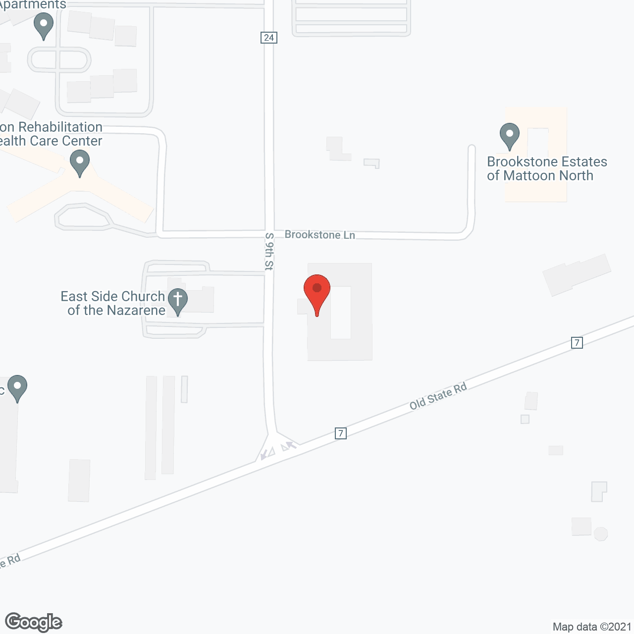 Map of the neighborhood around Brookstone Of Mattoon South