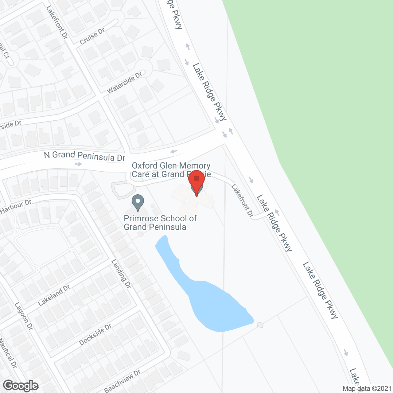 Map of the neighborhood around Oxford Glen Memory Care Grand Prairie