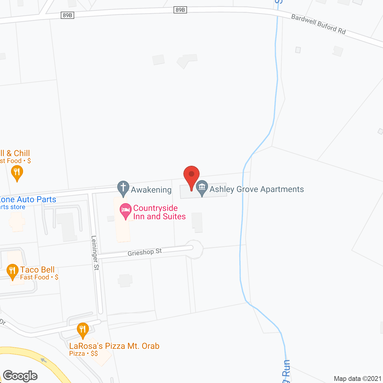 Map of the neighborhood around Ashley Grove