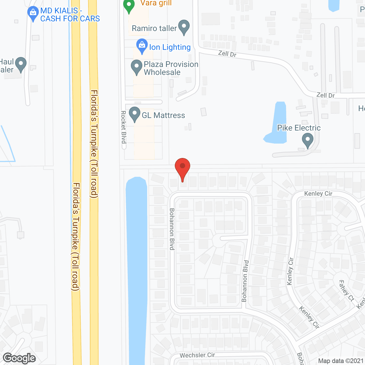 Map of the neighborhood around South Chase