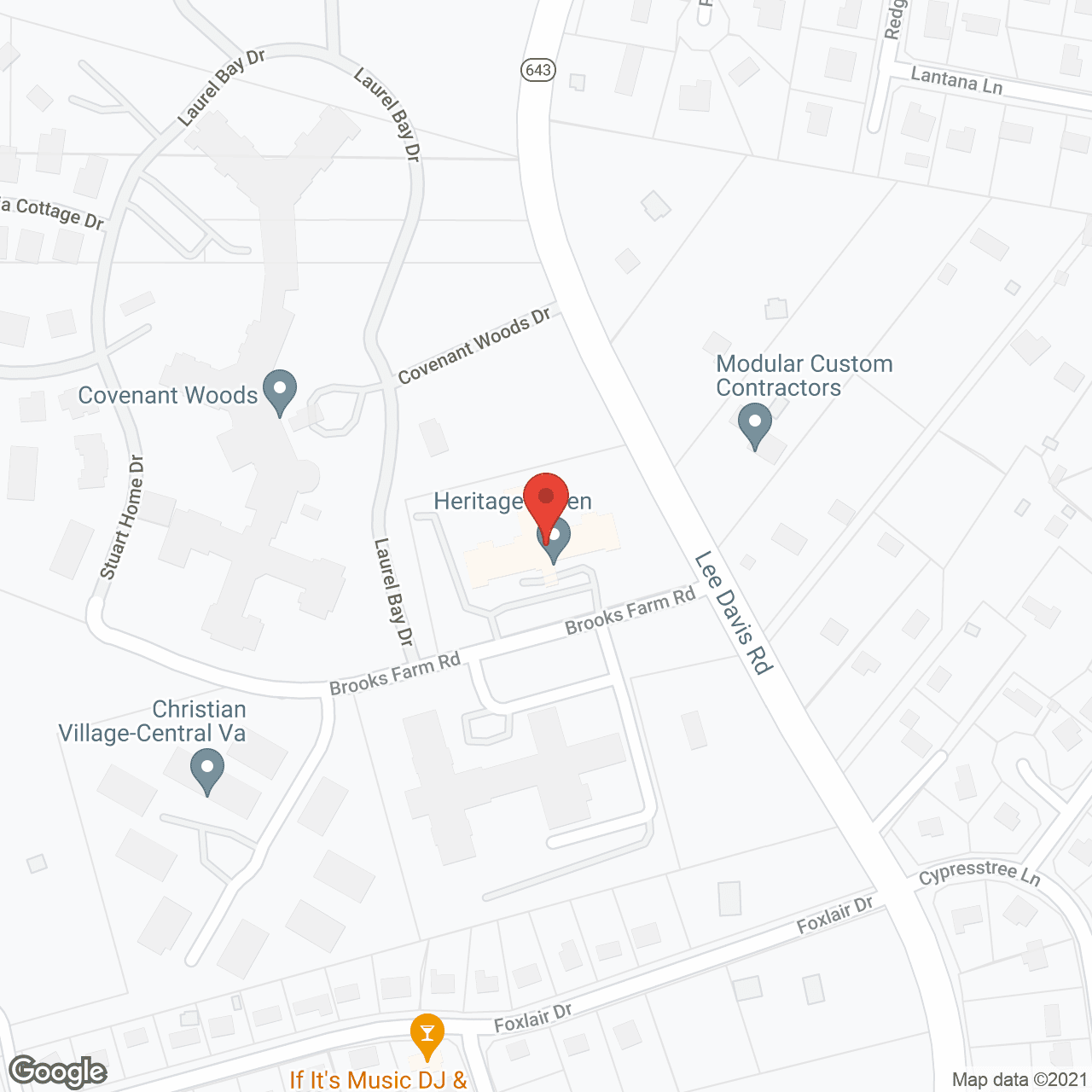 Map of the neighborhood around Heritage Green