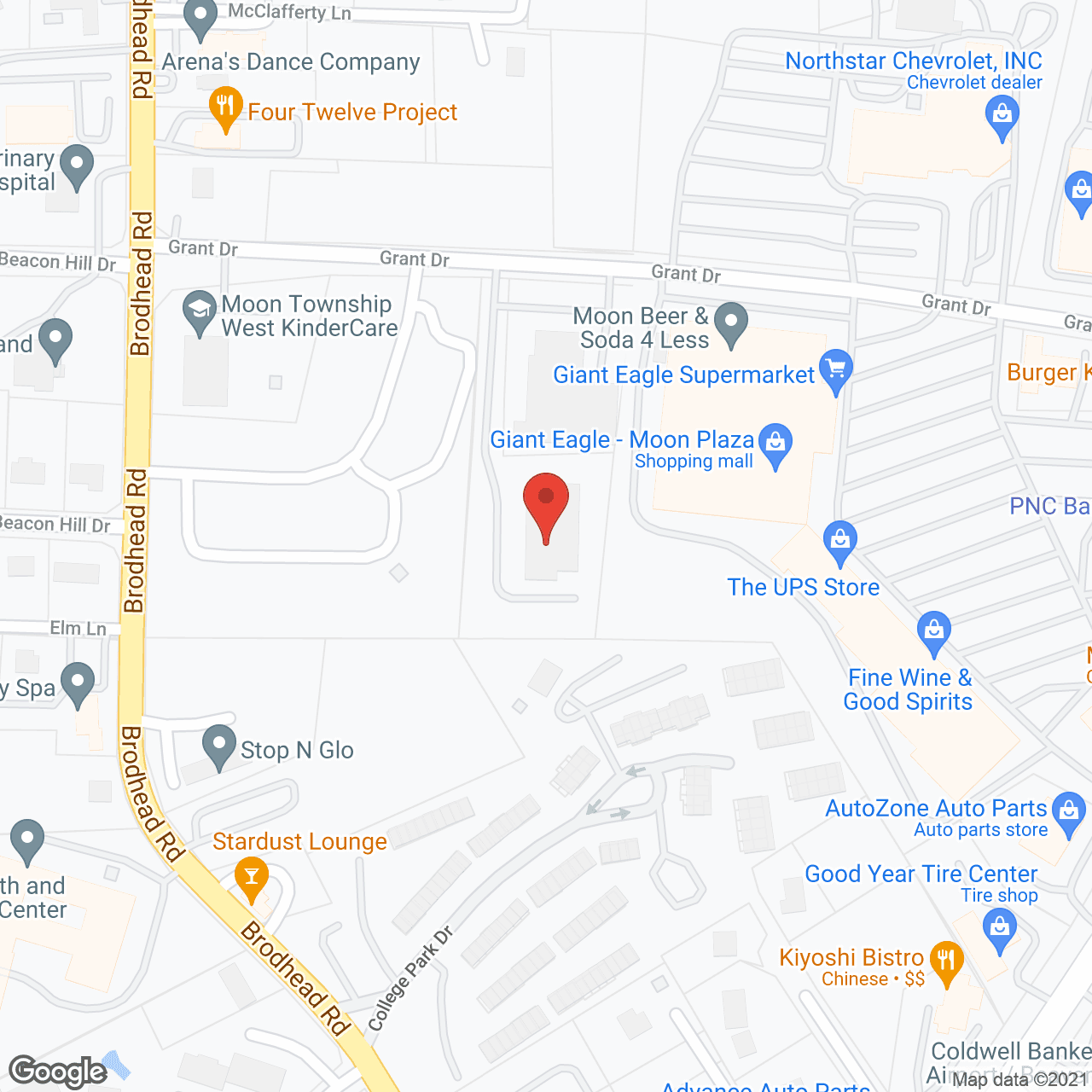 Map of the neighborhood around Bethany Manor