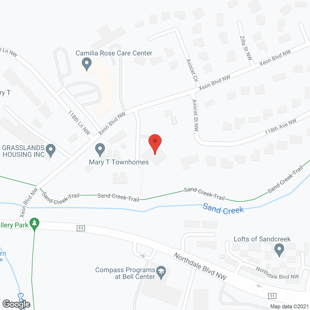 Map of the neighborhood around DeMar Assisted Living by Mary T
