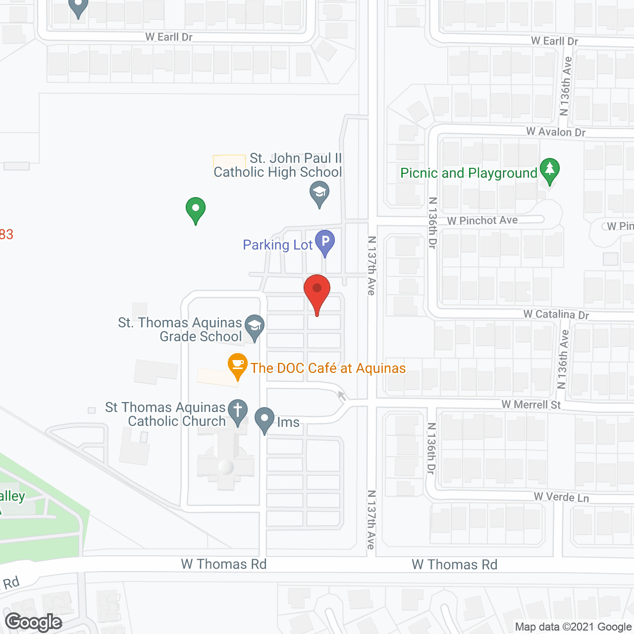 Map of the neighborhood around The Groves
