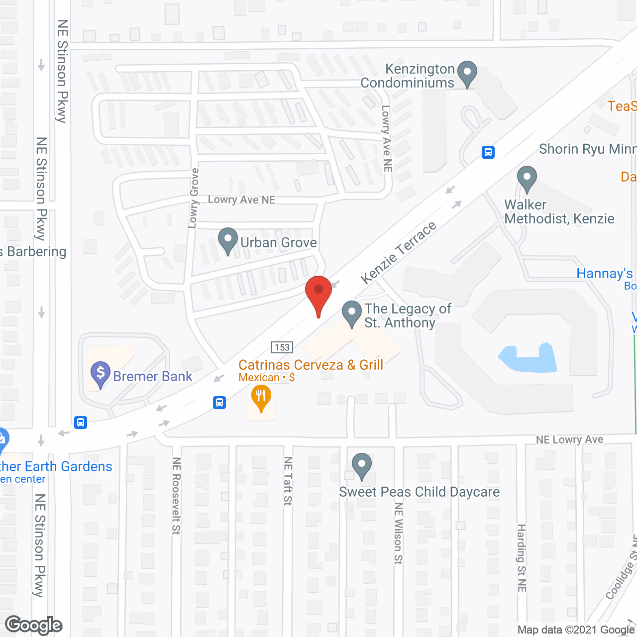 Map of the neighborhood around The Legacy of St. Anthony