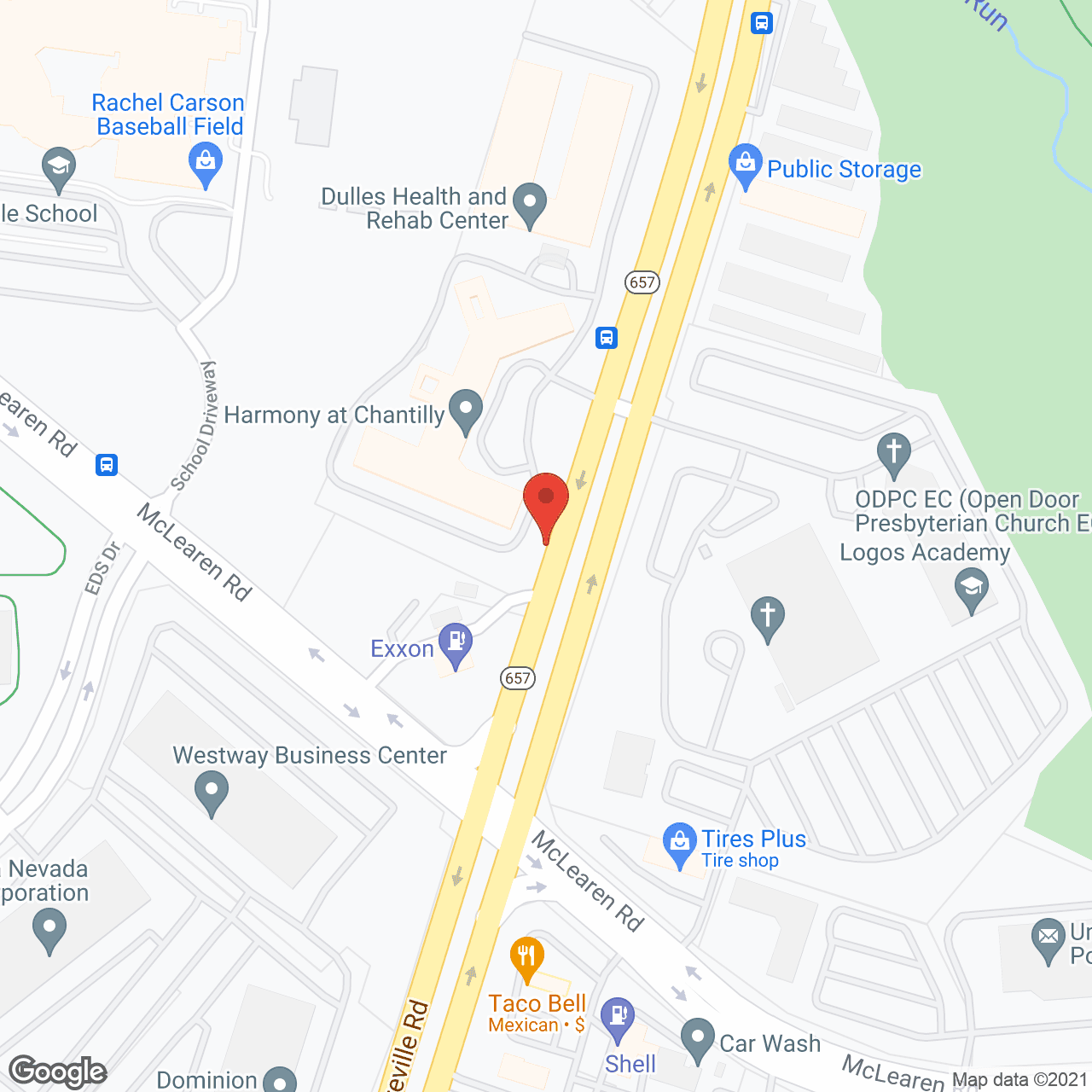 Map of the neighborhood around Harmony at Chantilly