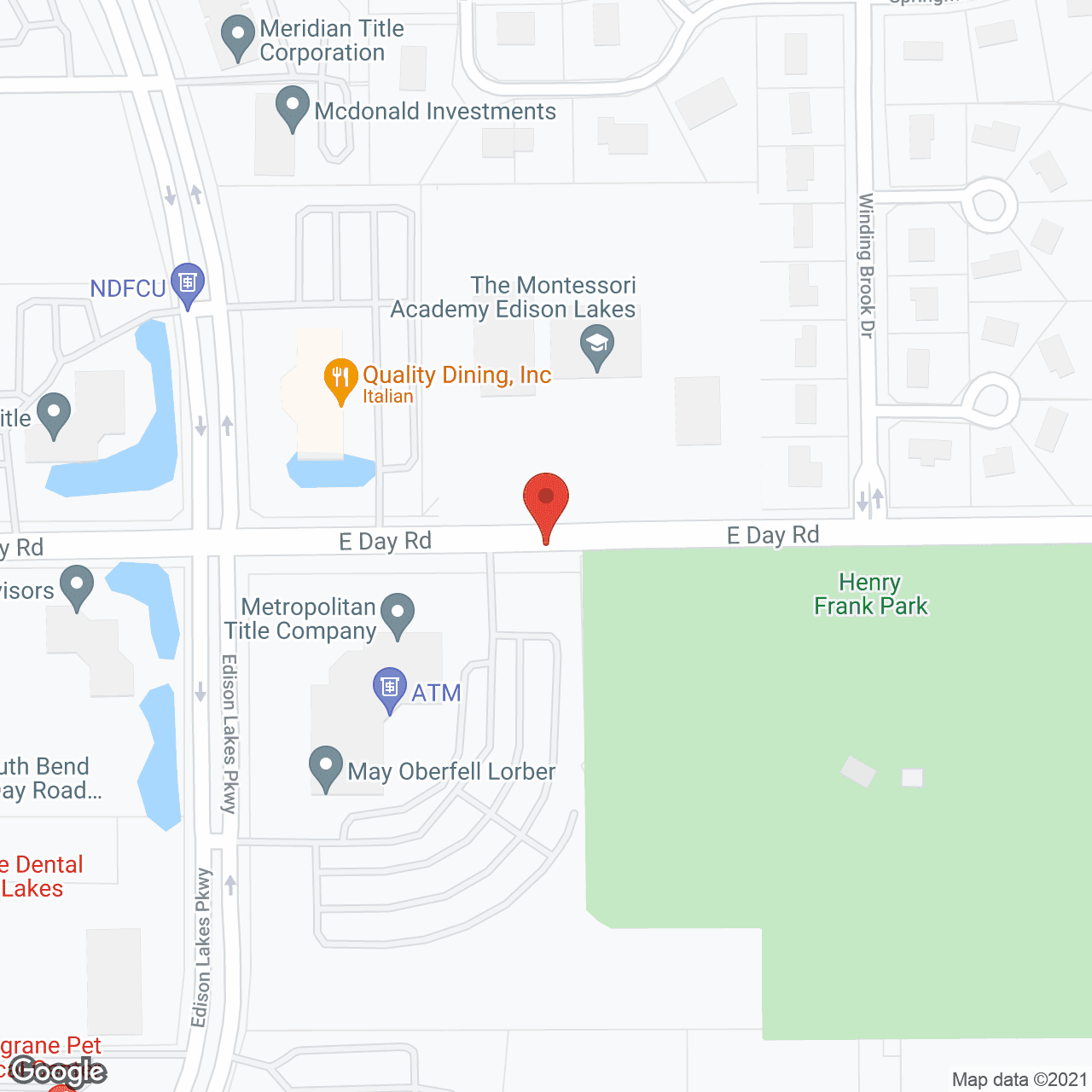 Map of the neighborhood around North Woods Village at Edison Lakes