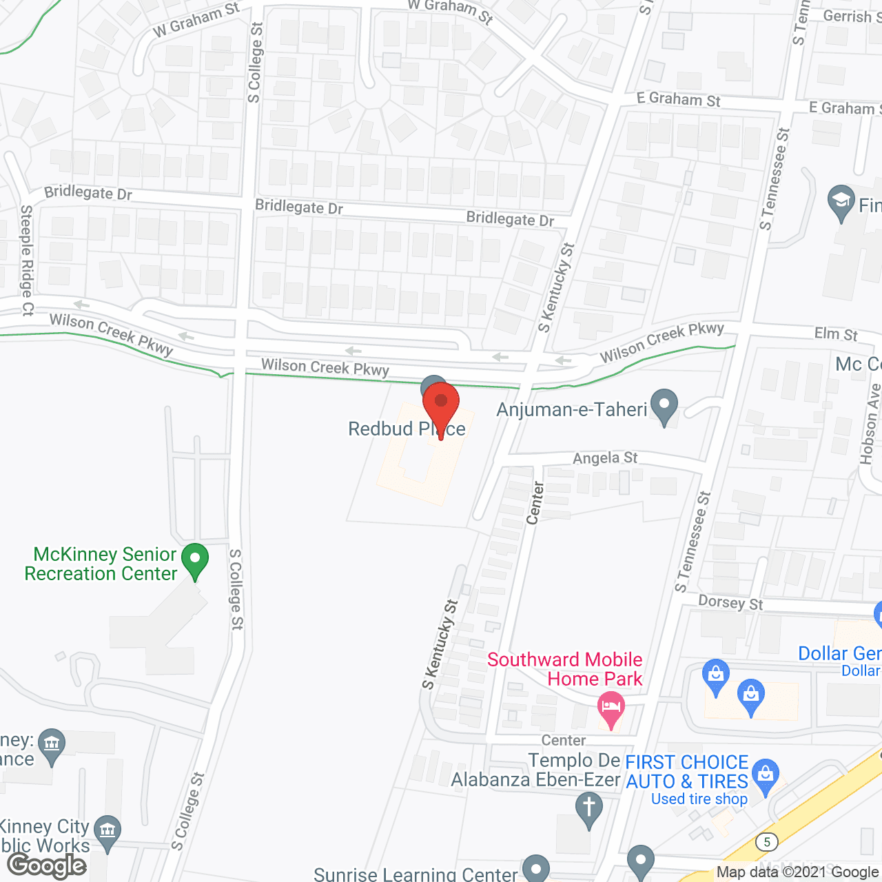 Map of the neighborhood around Redbud Place