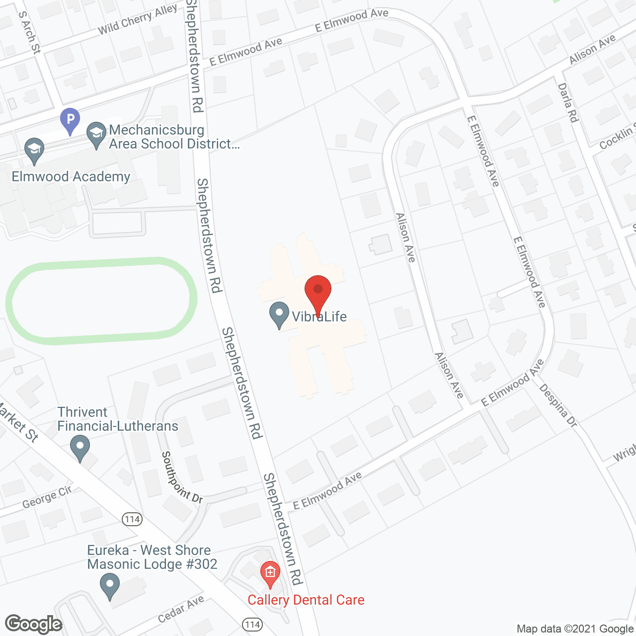 Map of the neighborhood around Vibralife