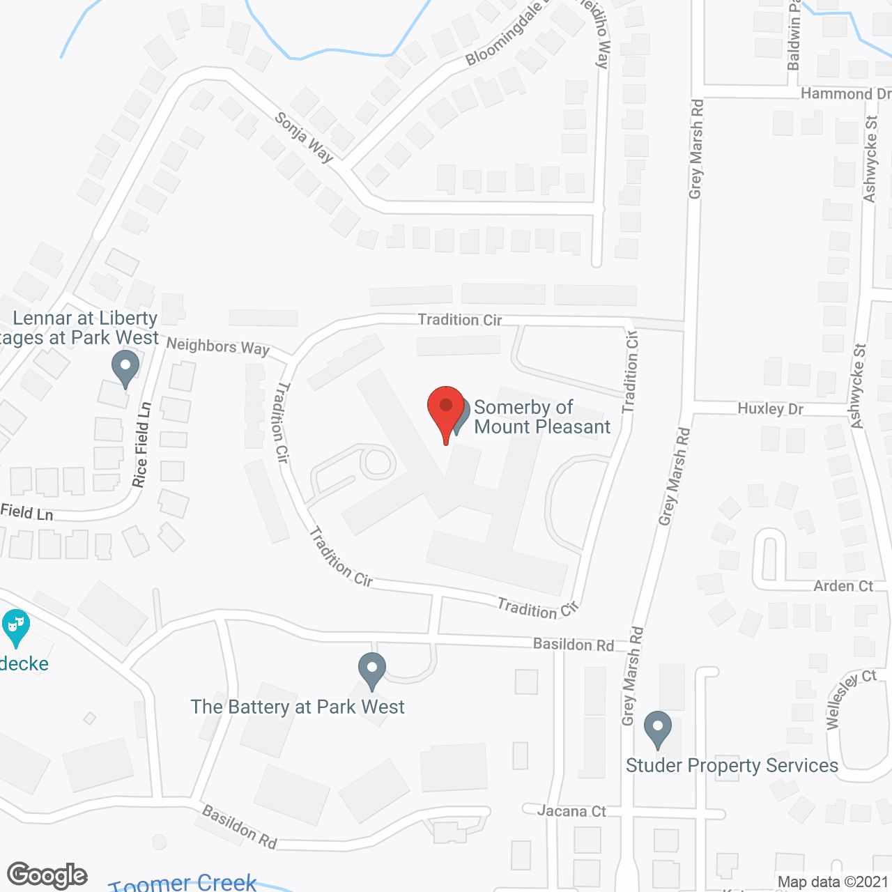 Map of the neighborhood around Somerby of Mount Pleasant