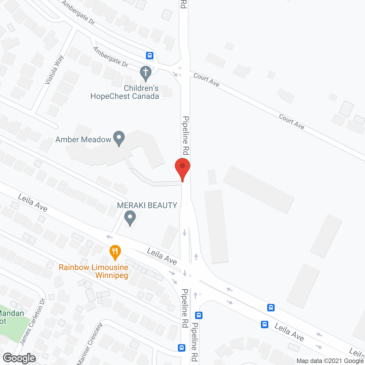 Map of the neighborhood around Amber Meadow