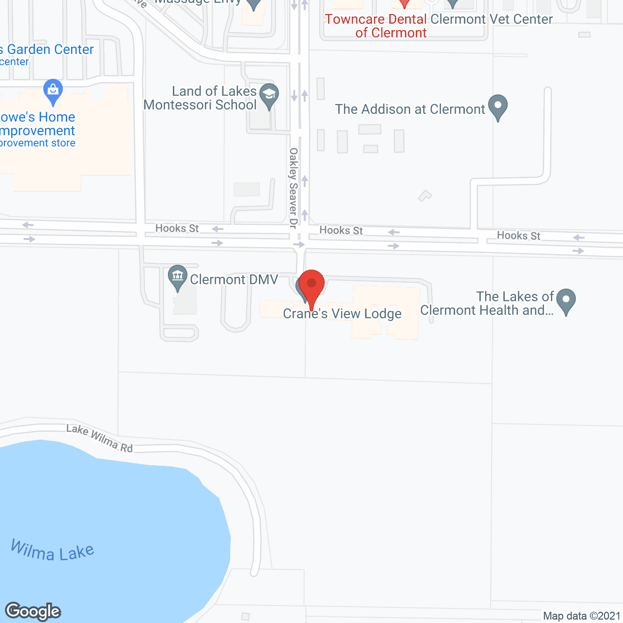 Map of the neighborhood around Crane's View Lodge