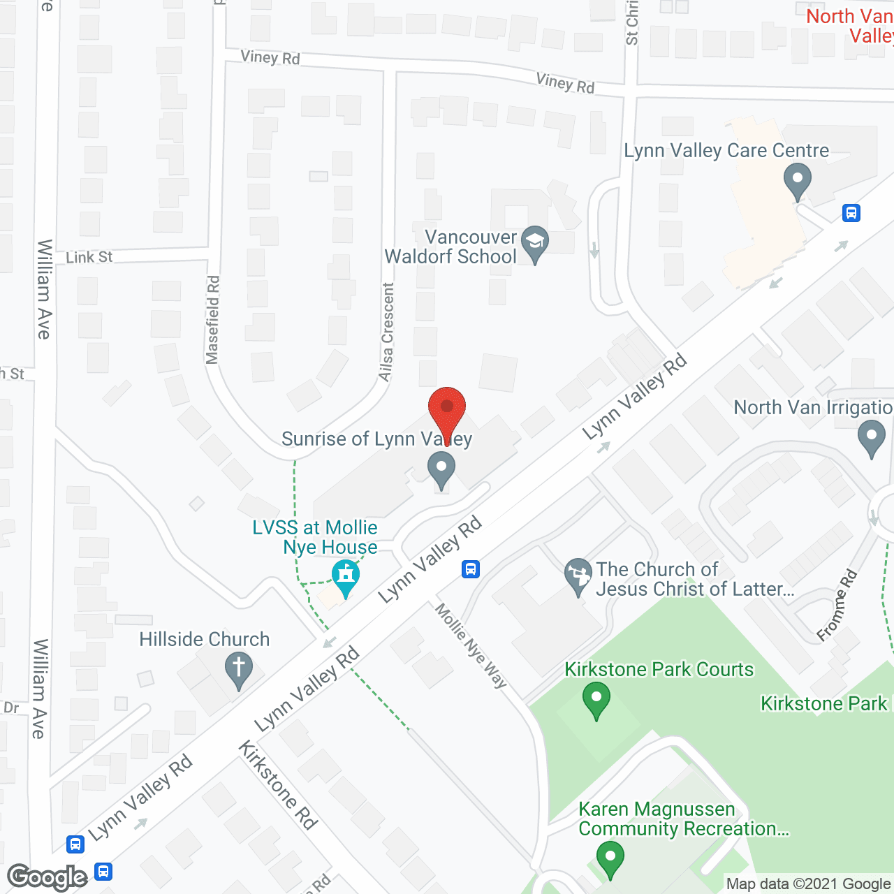 Map of the neighborhood around Sunrise Of Lynn Valley