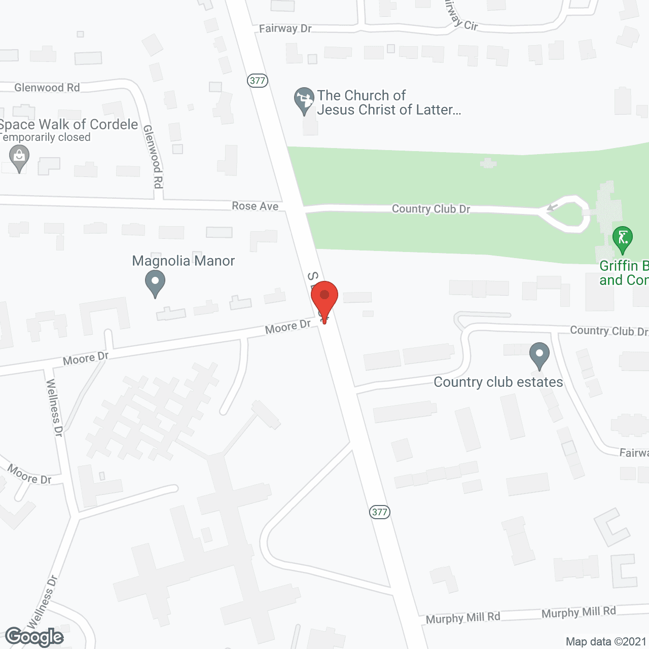 Map of the neighborhood around Magnolia Manor of Americus