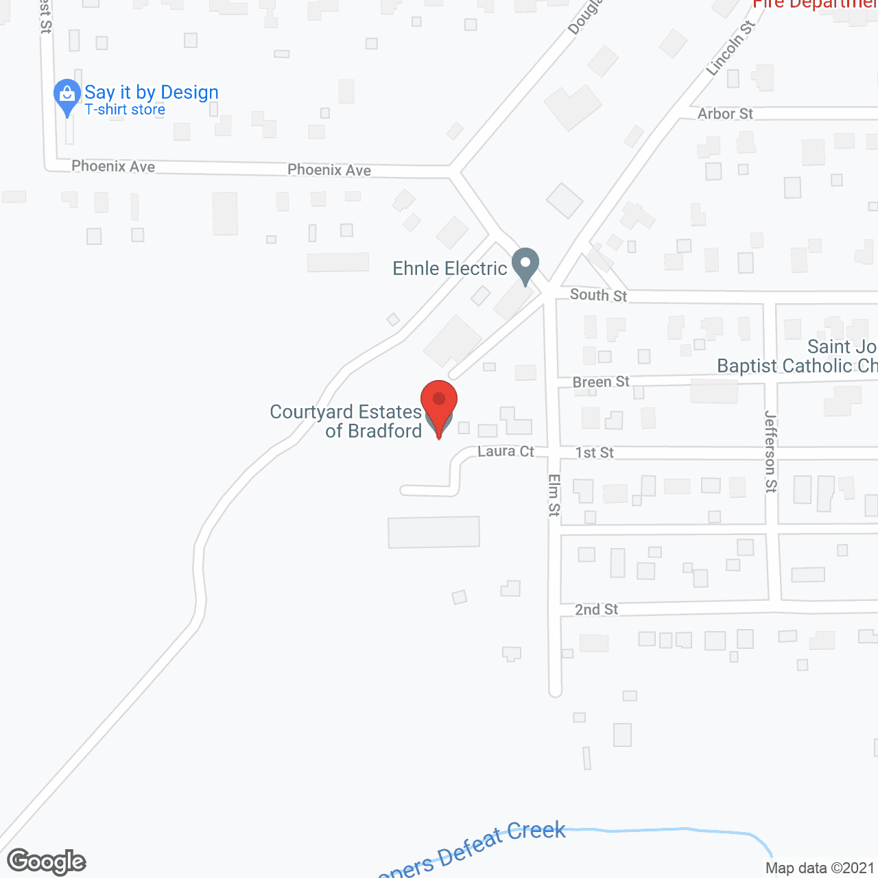 Map of the neighborhood around Courtyard Estates of Bradford