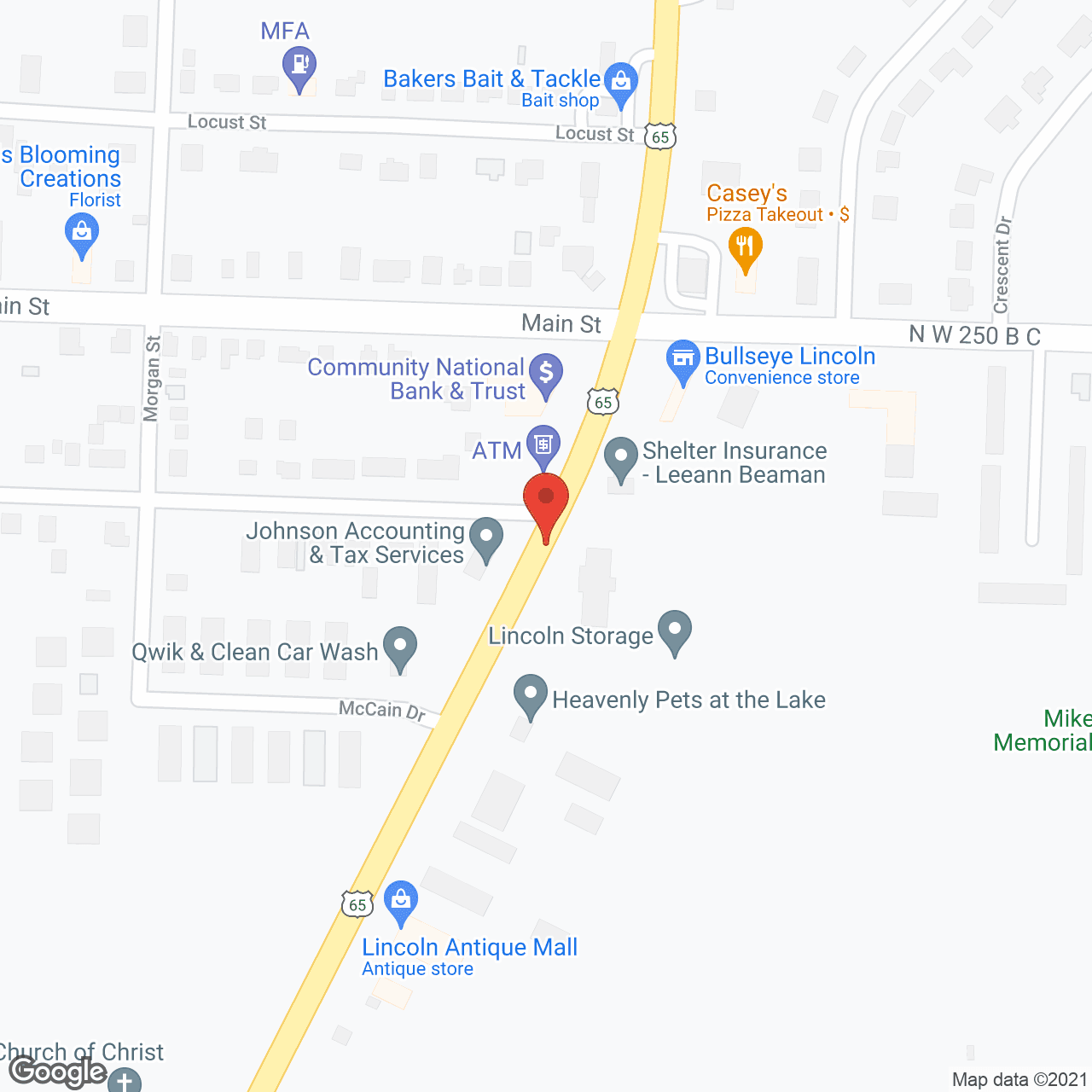 Map of the neighborhood around Bristol Manor of Lincoln