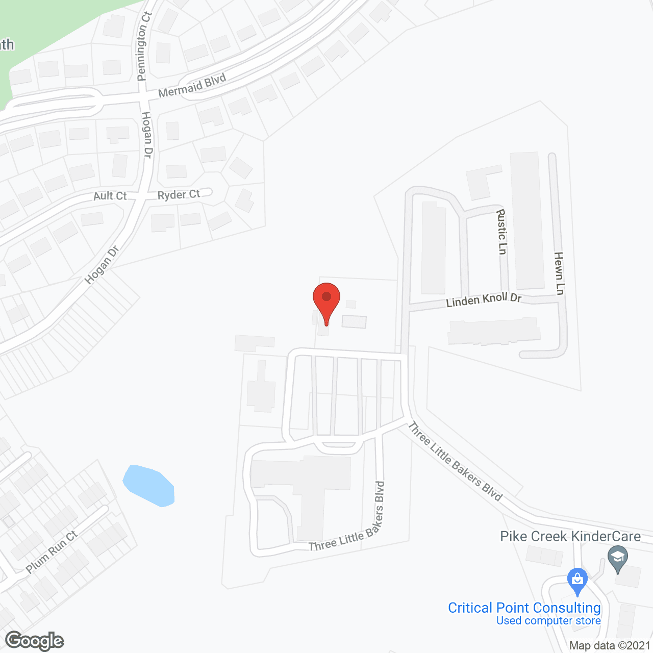 Map of the neighborhood around Cadia Rehabilitation Pike Creek