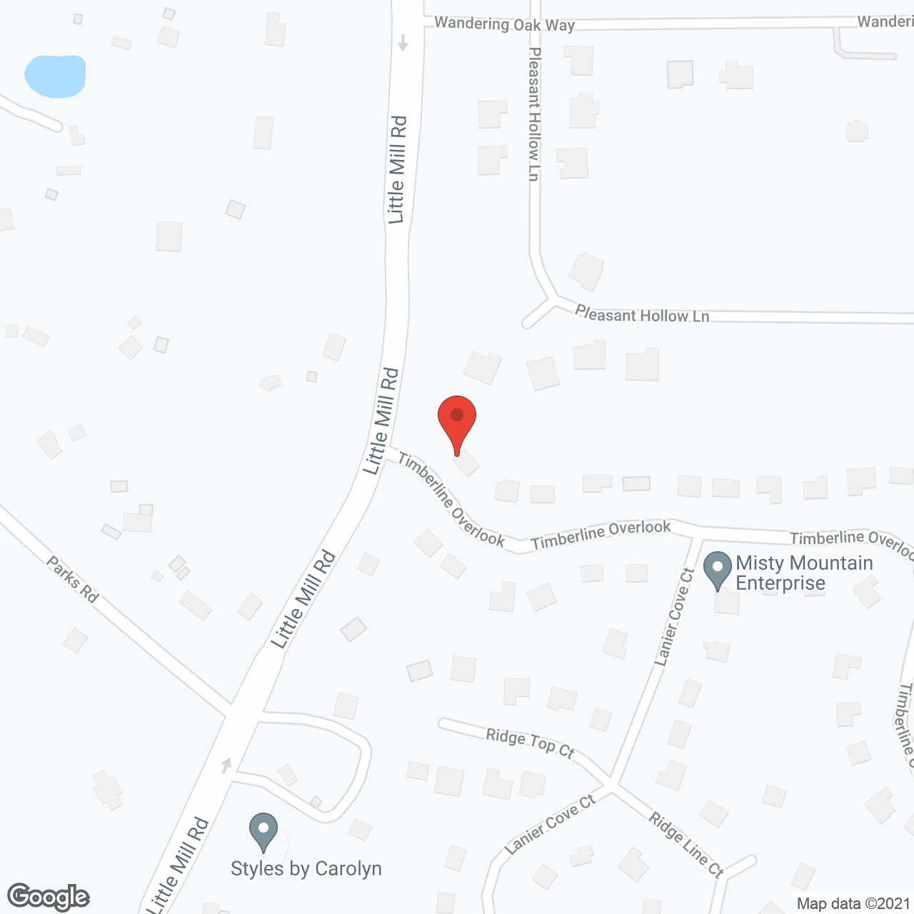 Map of the neighborhood around Bella's Cottage