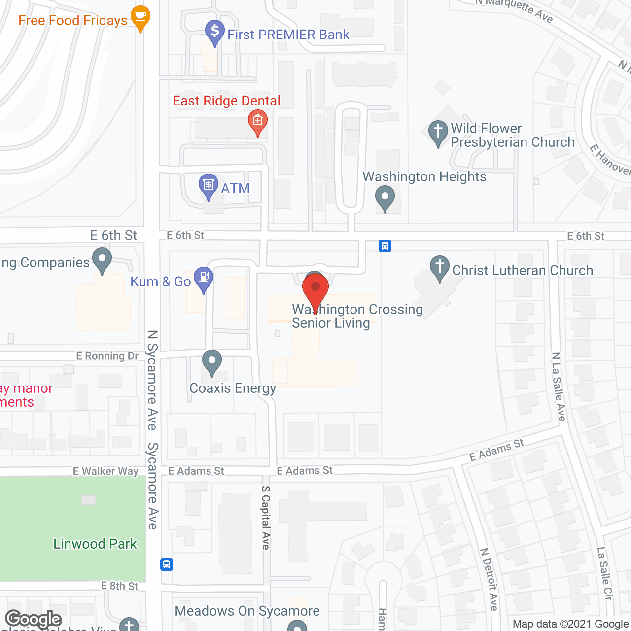 Map of the neighborhood around Washington Crossing