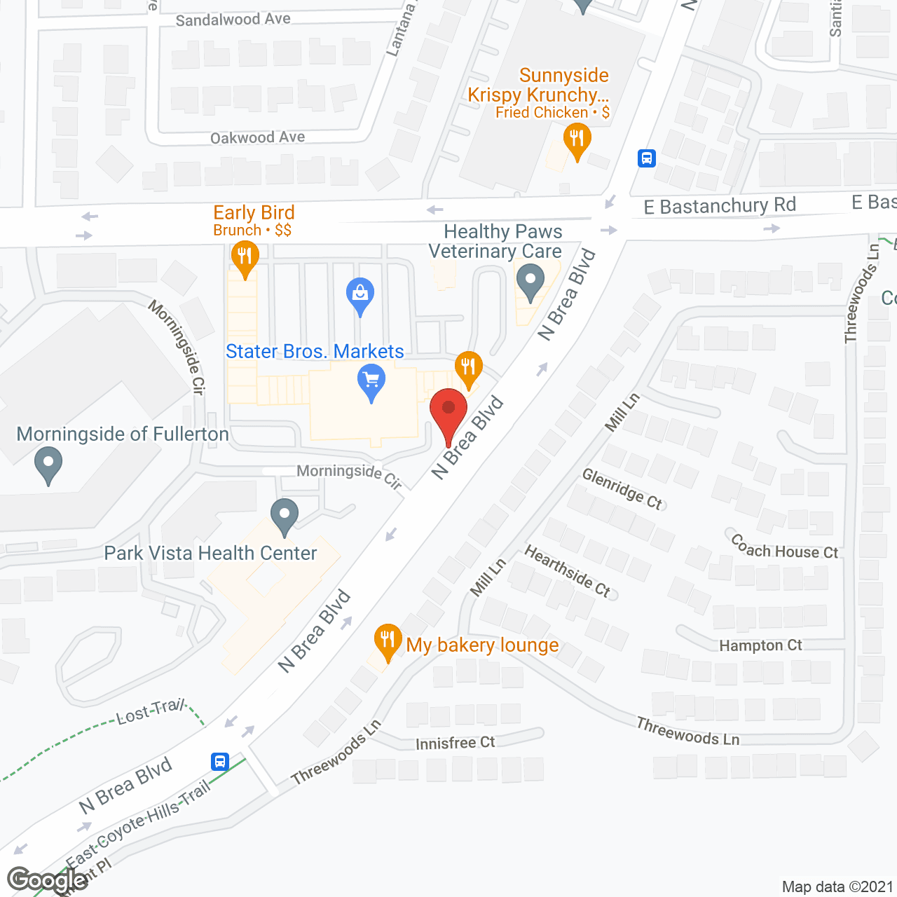 Map of the neighborhood around Park Vista Assisted Living and Memory Care