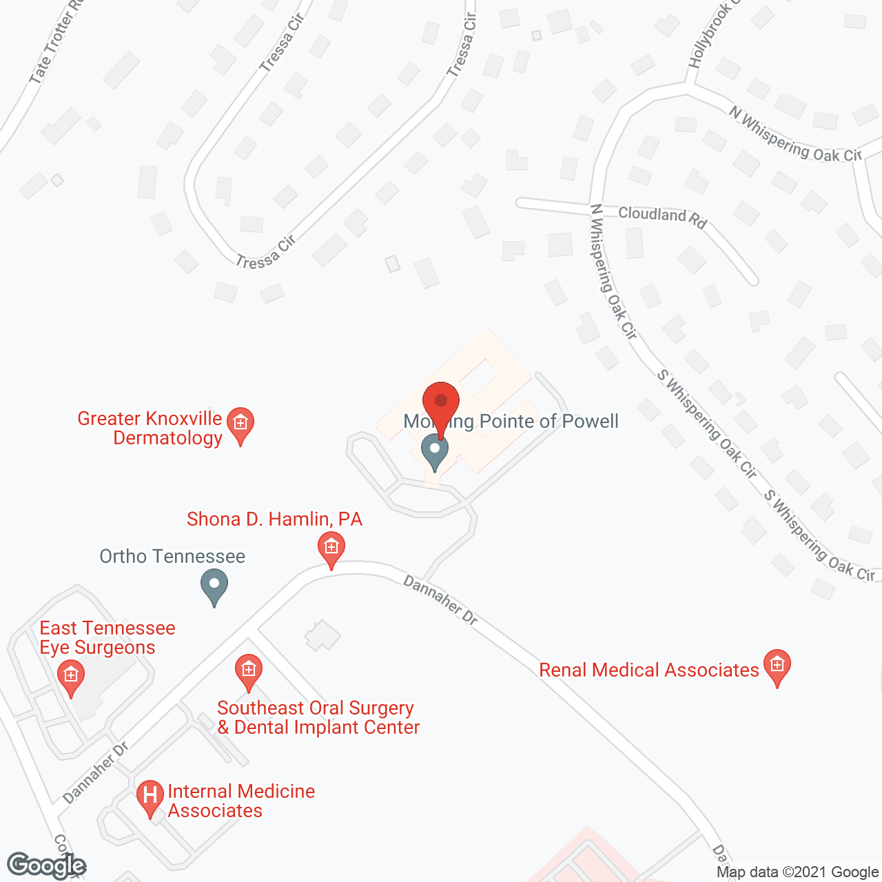Map of the neighborhood around Morning Pointe of Powell