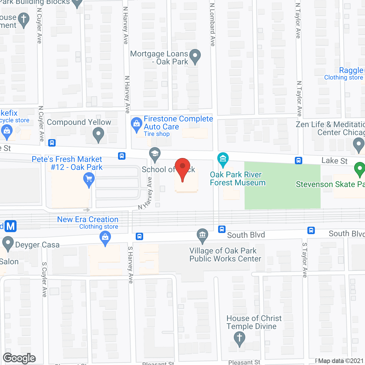 Map of the neighborhood around Heritage House