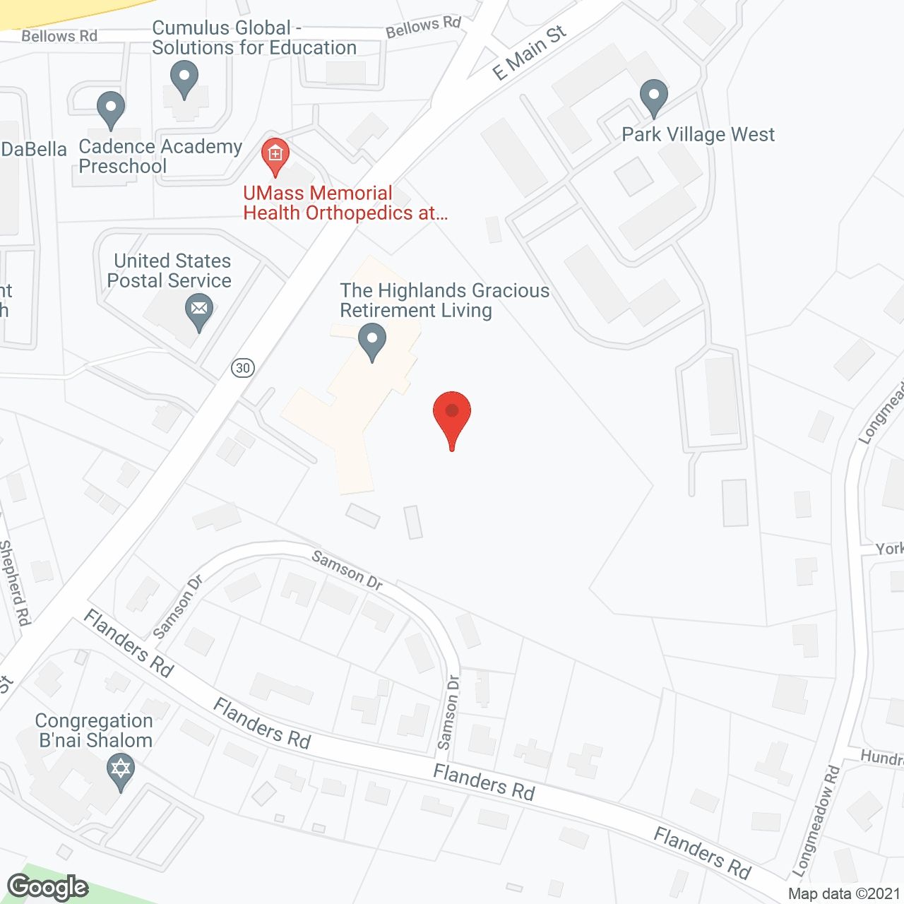 Map of the neighborhood around The Highlands