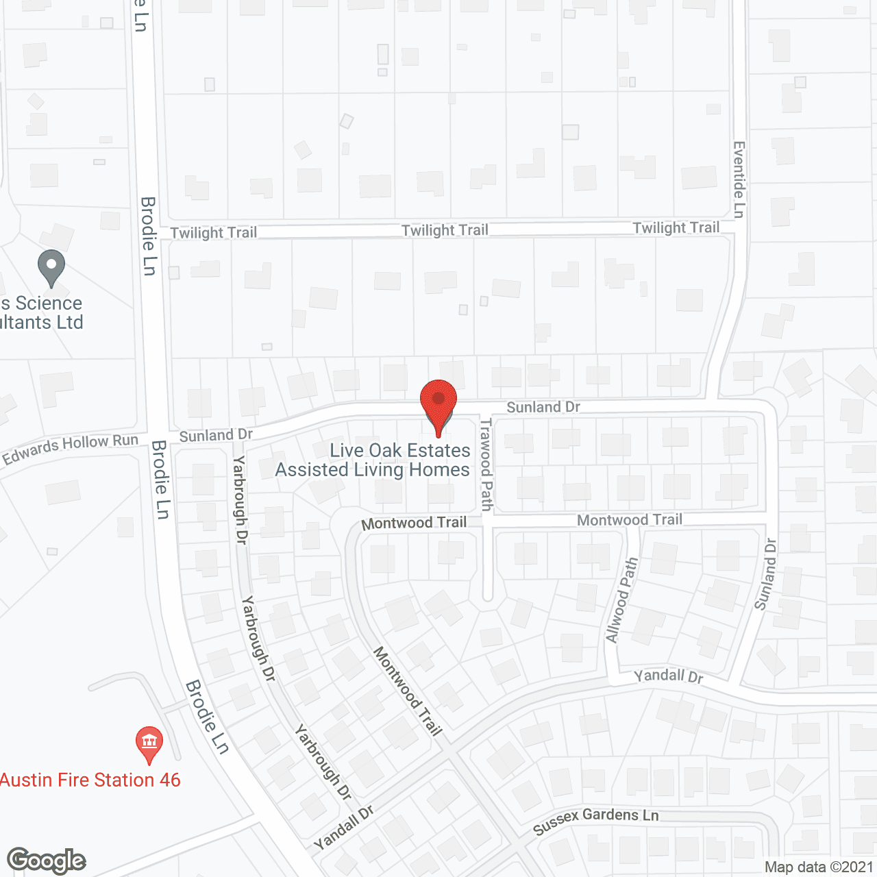 Map of the neighborhood around Angels of Sunland