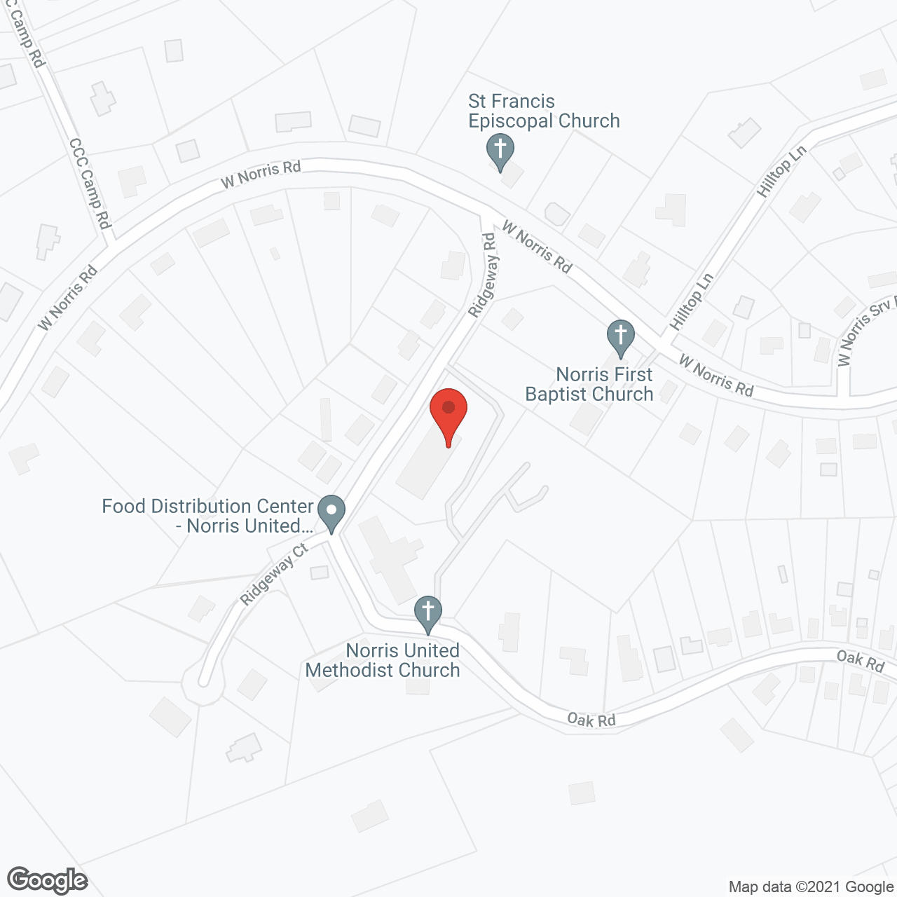 Map of the neighborhood around The Flats of Norris