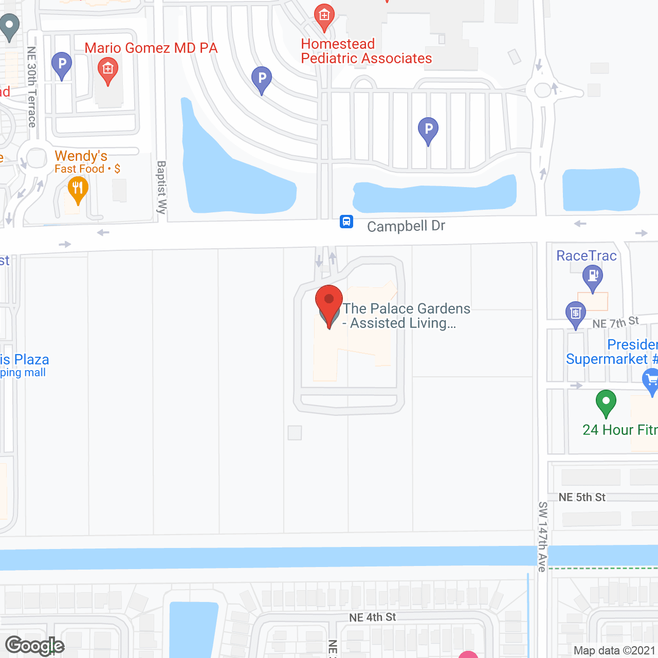 Map of the neighborhood around Palace Gardens