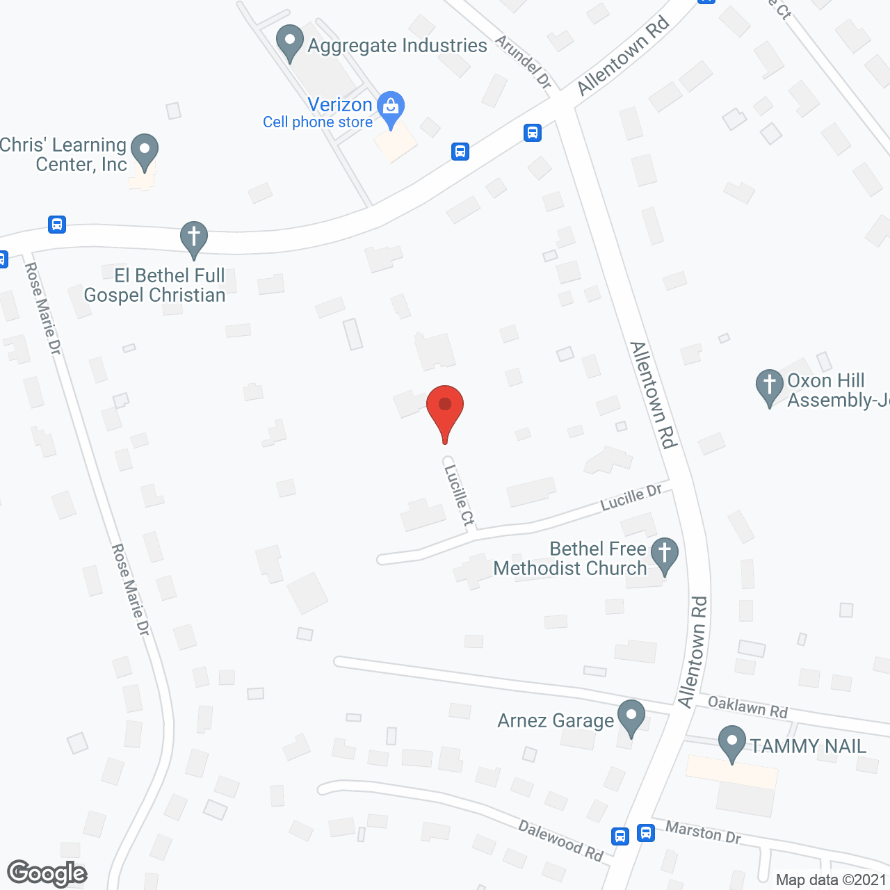 Map of the neighborhood around In Loving Hands