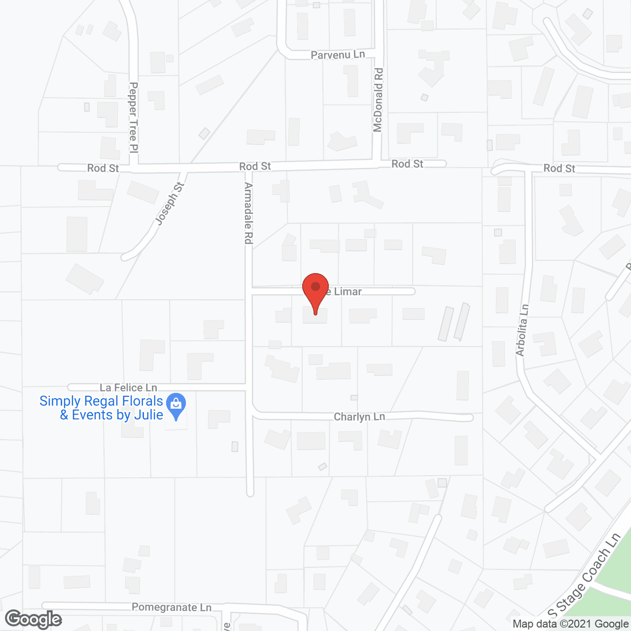 Map of the neighborhood around Hummingbird Hill (Residential Care Facility for the Elderly)