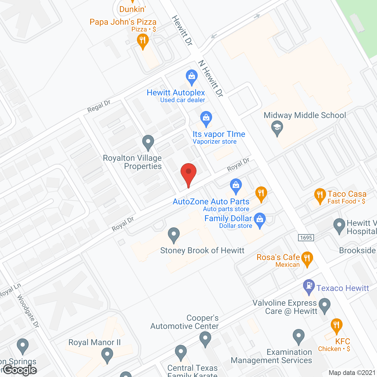 Map of the neighborhood around Stoney Brook of Hewitt