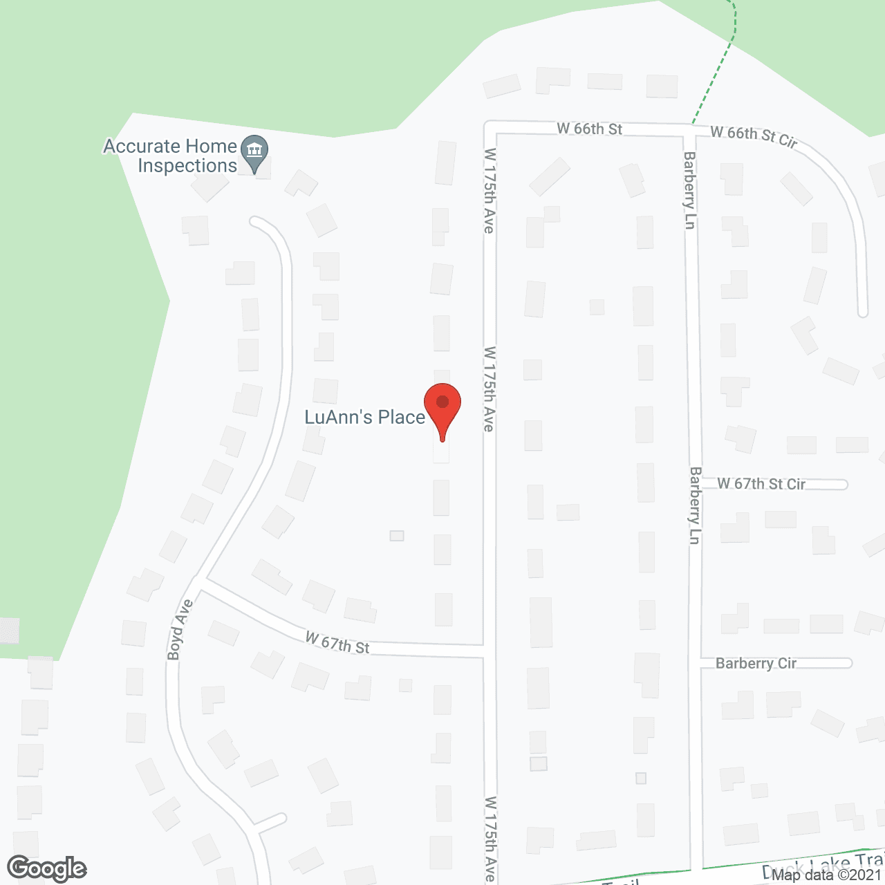 Map of the neighborhood around LuAnn's Place