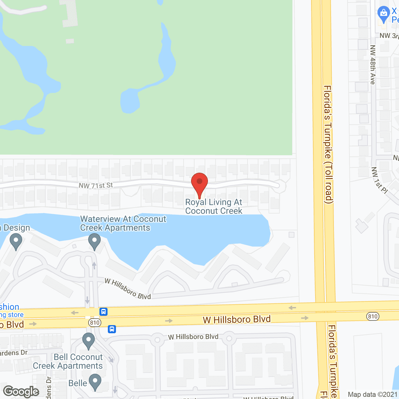 Map of the neighborhood around Royal Living at Coconut Creek