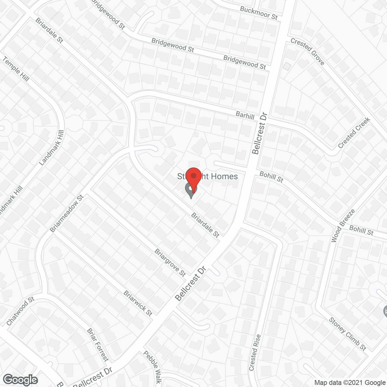 Map of the neighborhood around Starlight Homes