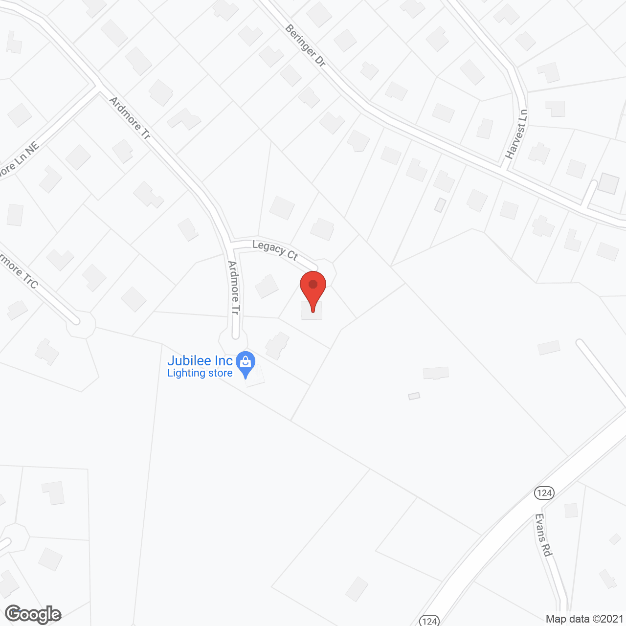 Map of the neighborhood around Legacy Care
