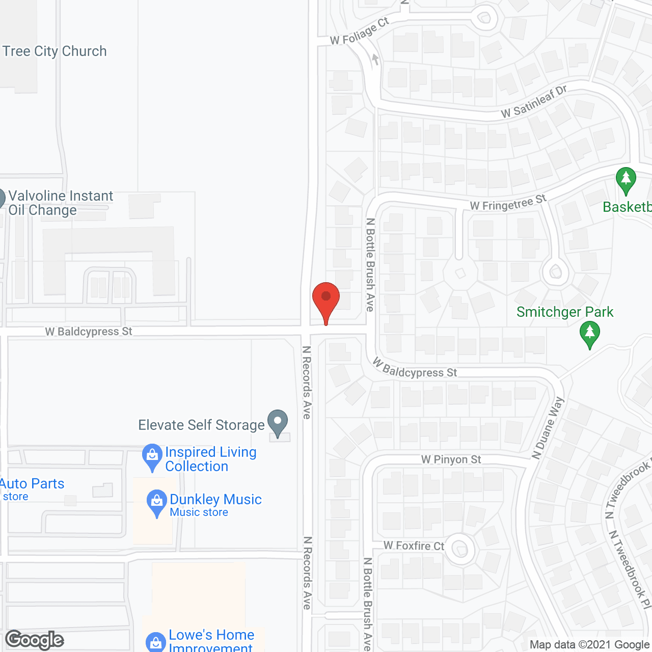 Map of the neighborhood around Affinity at Boise