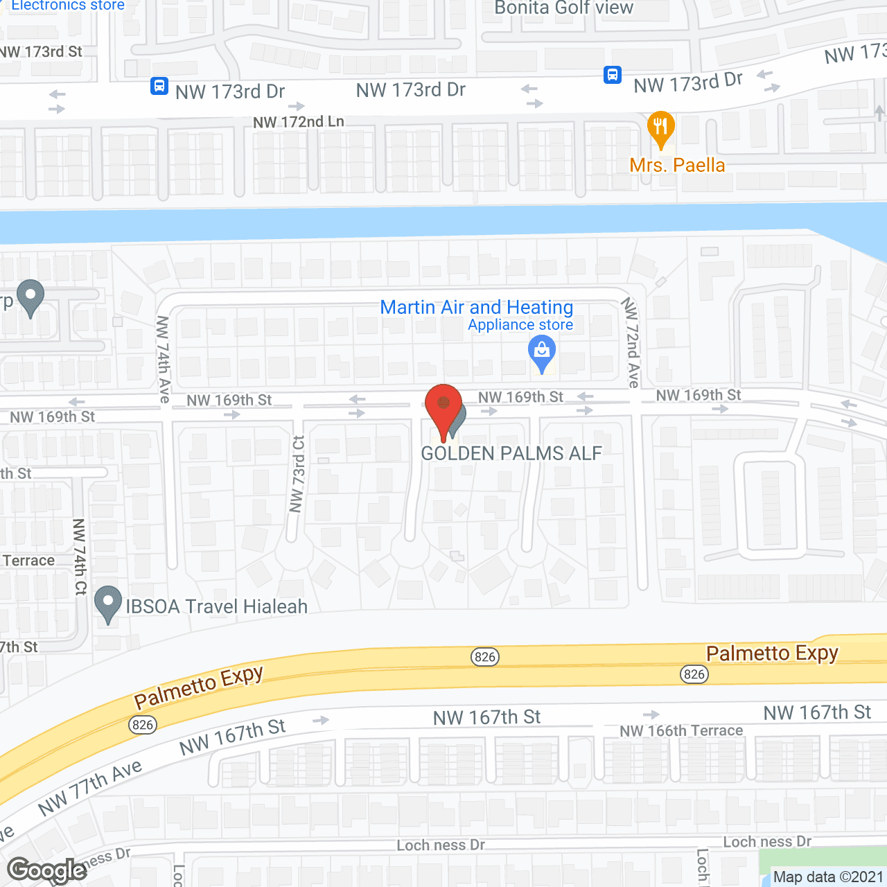 Map of the neighborhood around Golden Palm Assisted Living Facility, Inc