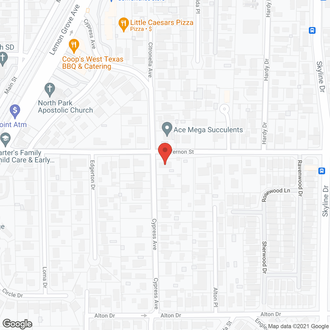 Map of the neighborhood around Mount Vernon Eldercare