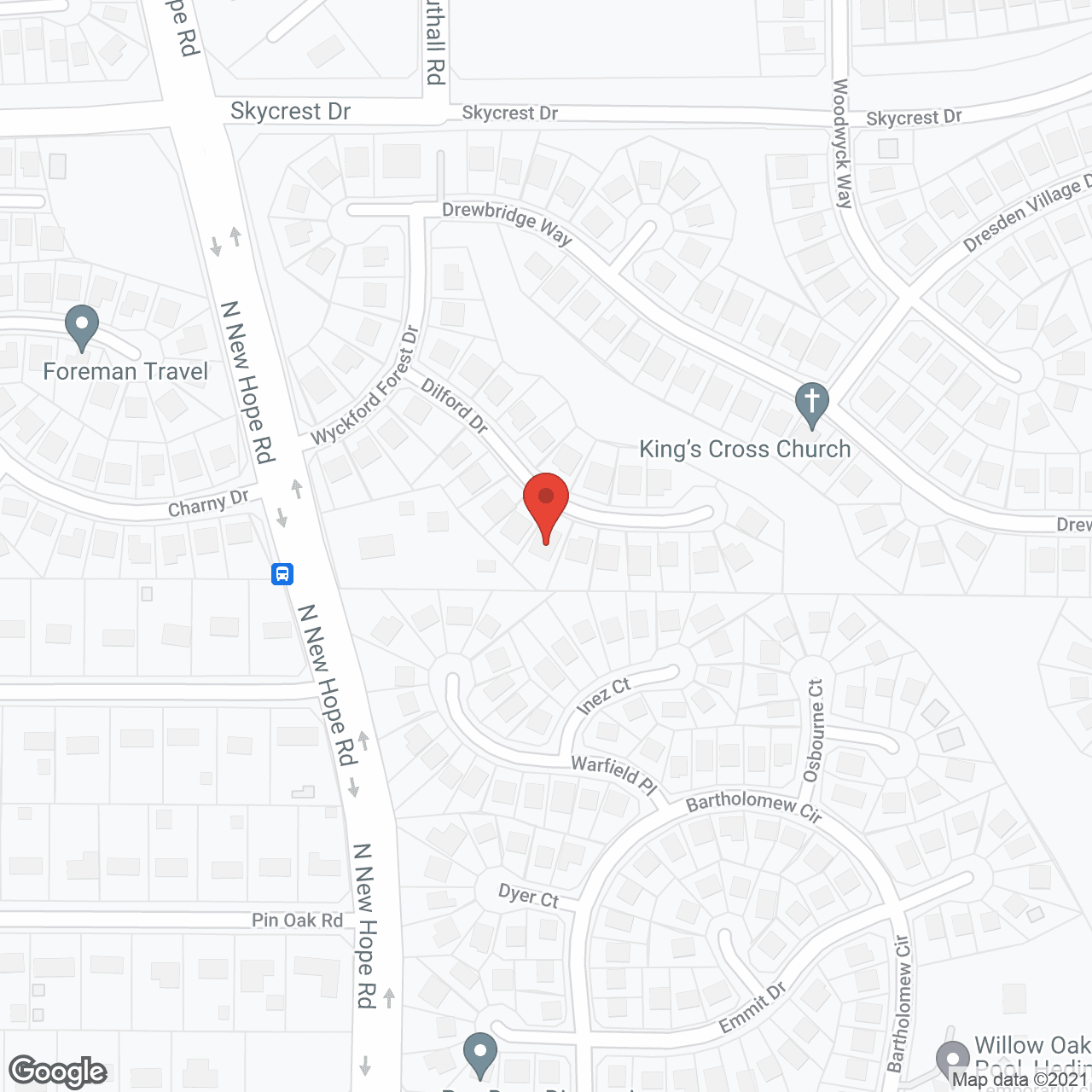 Map of the neighborhood around Avendelle Assisted Living Wyckford