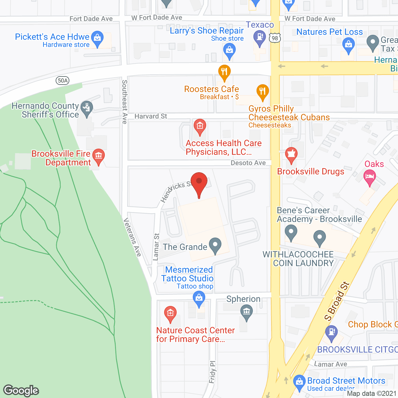 Map of the neighborhood around The Grande