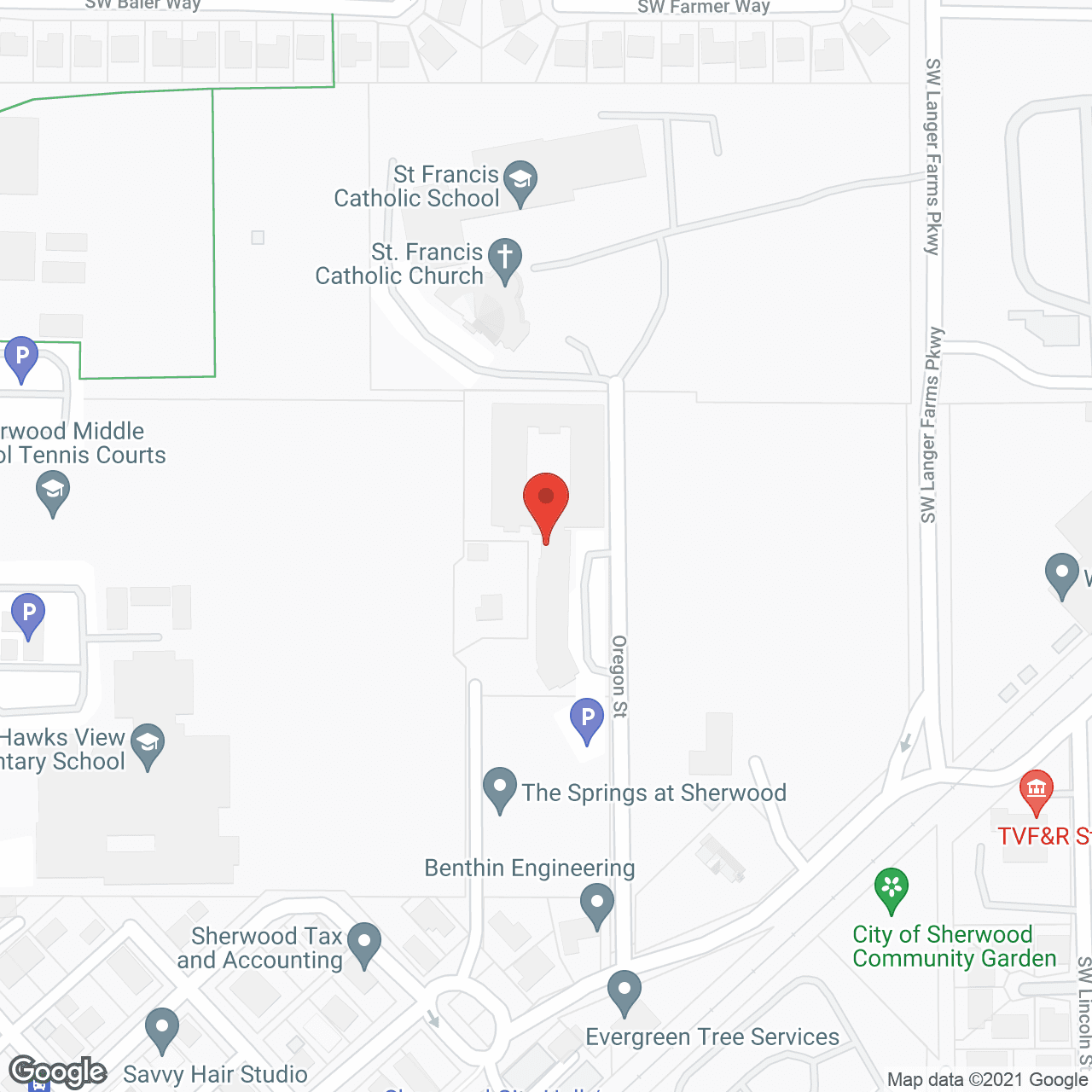 Map of the neighborhood around The Springs at Sherwood