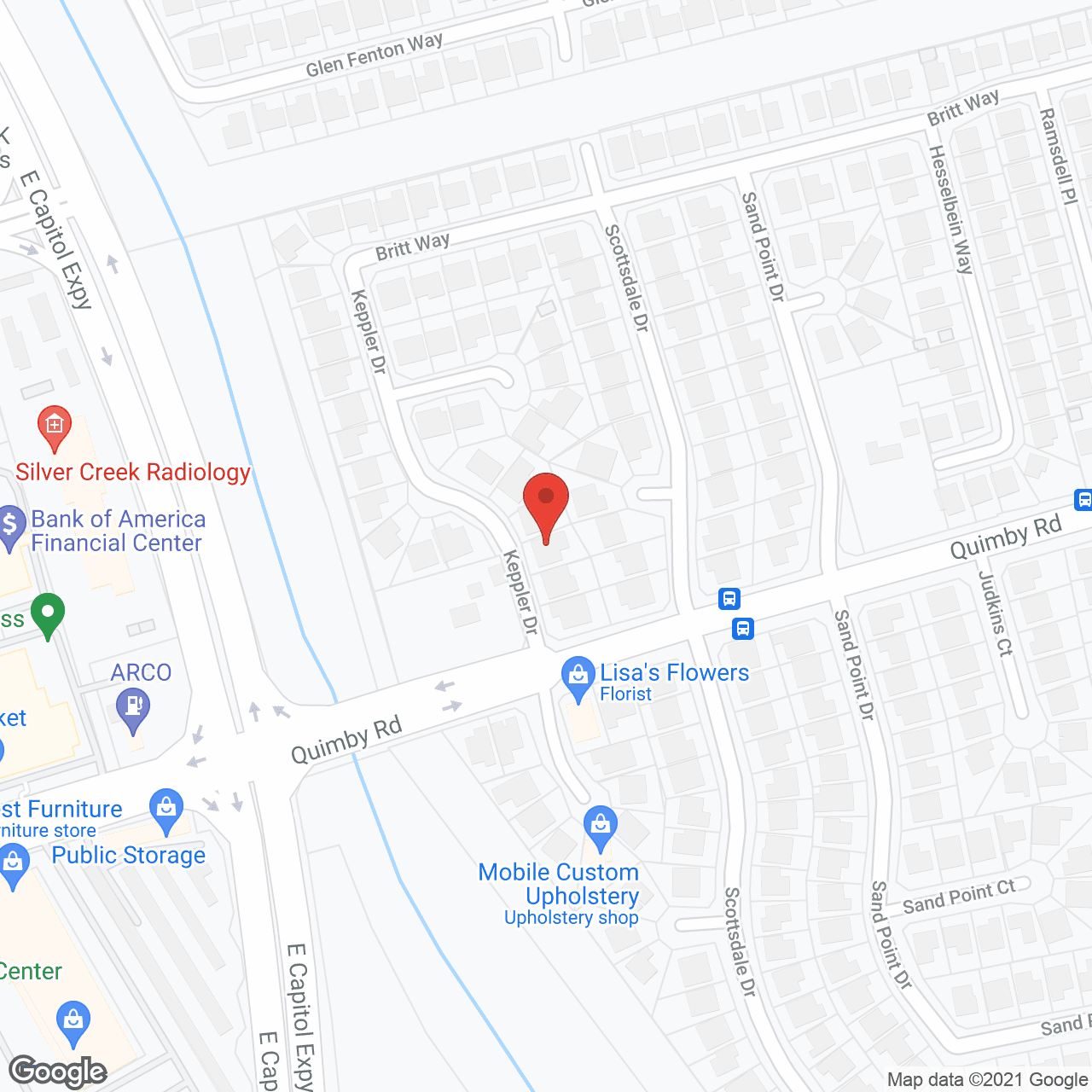 Map of the neighborhood around Eastridge Residential Care Home