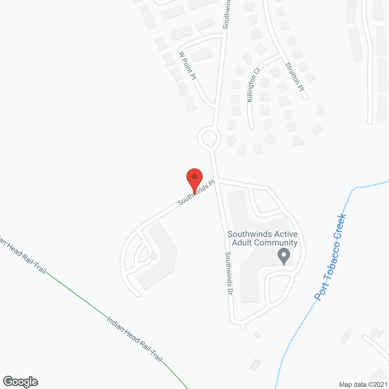 Map of the neighborhood around Southwinds 2