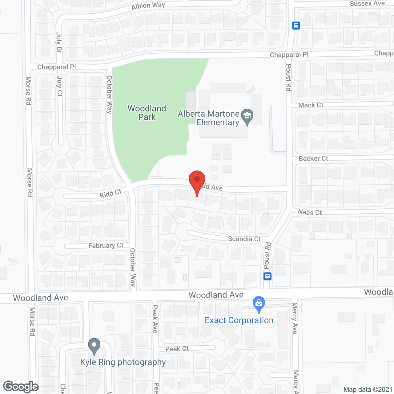 Map of the neighborhood around A Safe Harbor