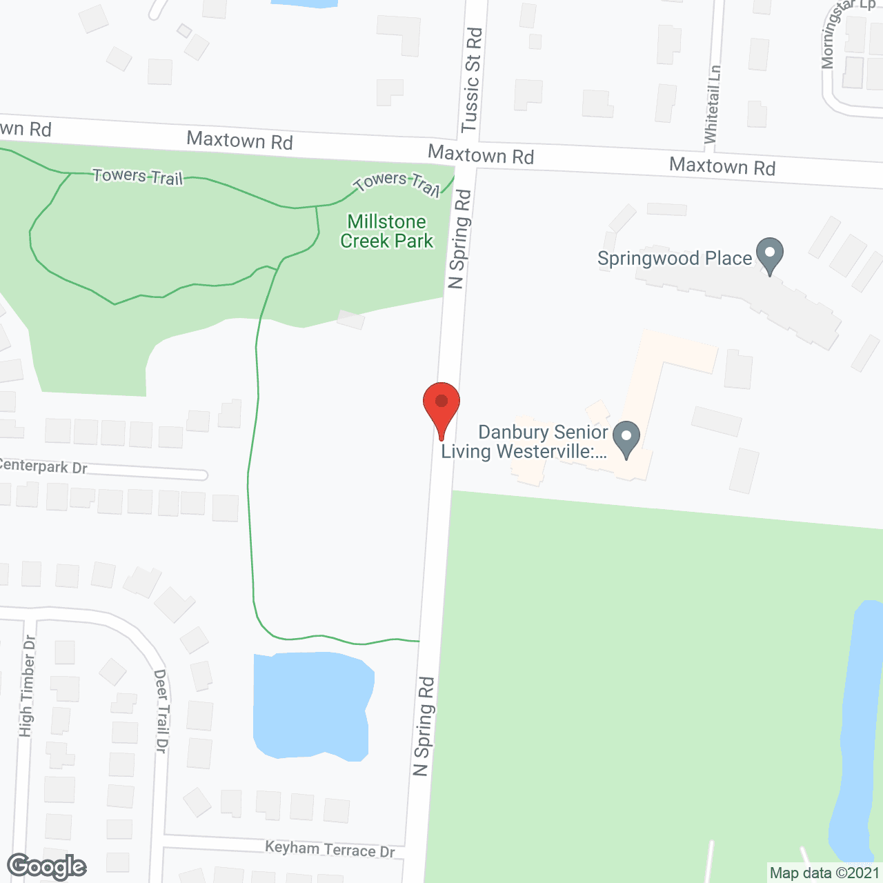 Map of the neighborhood around Danbury Westerville-Parkside Village