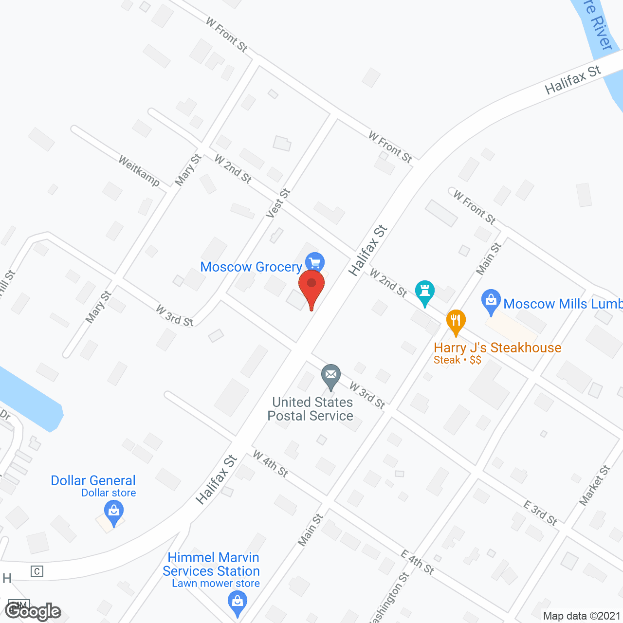 Map of the neighborhood around Moscow Mills Garden Apartments